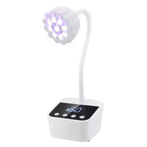 U V LED Nail Lamp - Mini U V Light for Gel Nails Polish Fast Curing Gooseneck Lamp Rechargeable UV Lamp Cured Flash Cure Nail Dryer with 4 Timers & Auto Sensor for Salon Home DIY Manicure Nail Care
