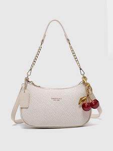 women's solid color chain strap bag, casual trendy purses for daily used, practical size, casual trendy versatile high-quality daily commuting bag, girl fashionable shopping bag
