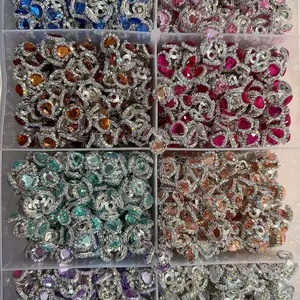 Heart Rhinestone Cap Bead