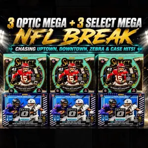 2025 NFL Optic (3-Count) & 2025 NFL Select (3-Count) Sports Cards Mega Box (CASE HIT LIVE) break 3