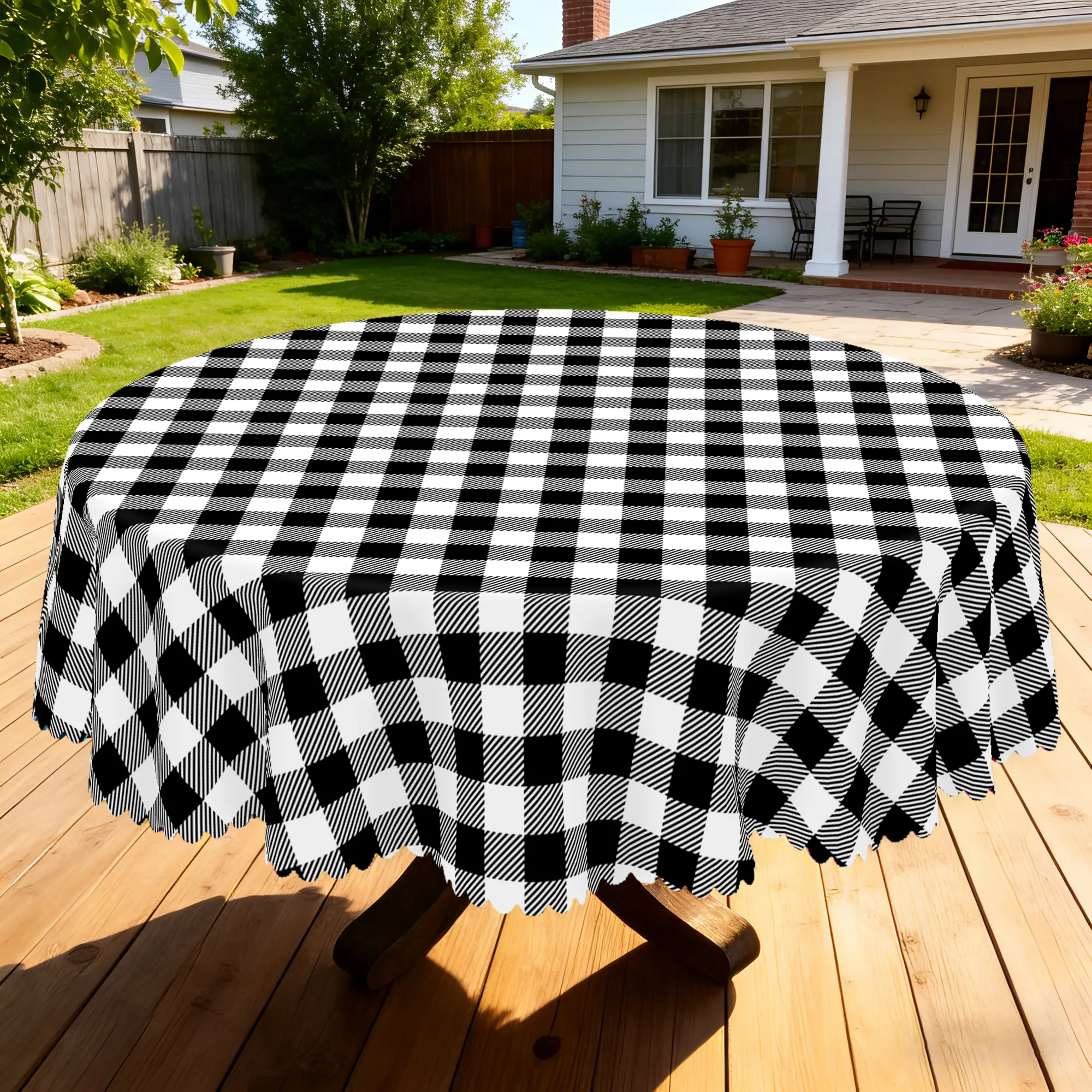BLIOWL 1 Piece Of Black And White Checkered Tablecloth - Durable Polyester Rectangular Kitchen Table Cover,Machine Washed And Easy To Clean Fabric,Suitable For Holiday Party Decoration,Home Restaurant Decoration,Classic Table Decoration