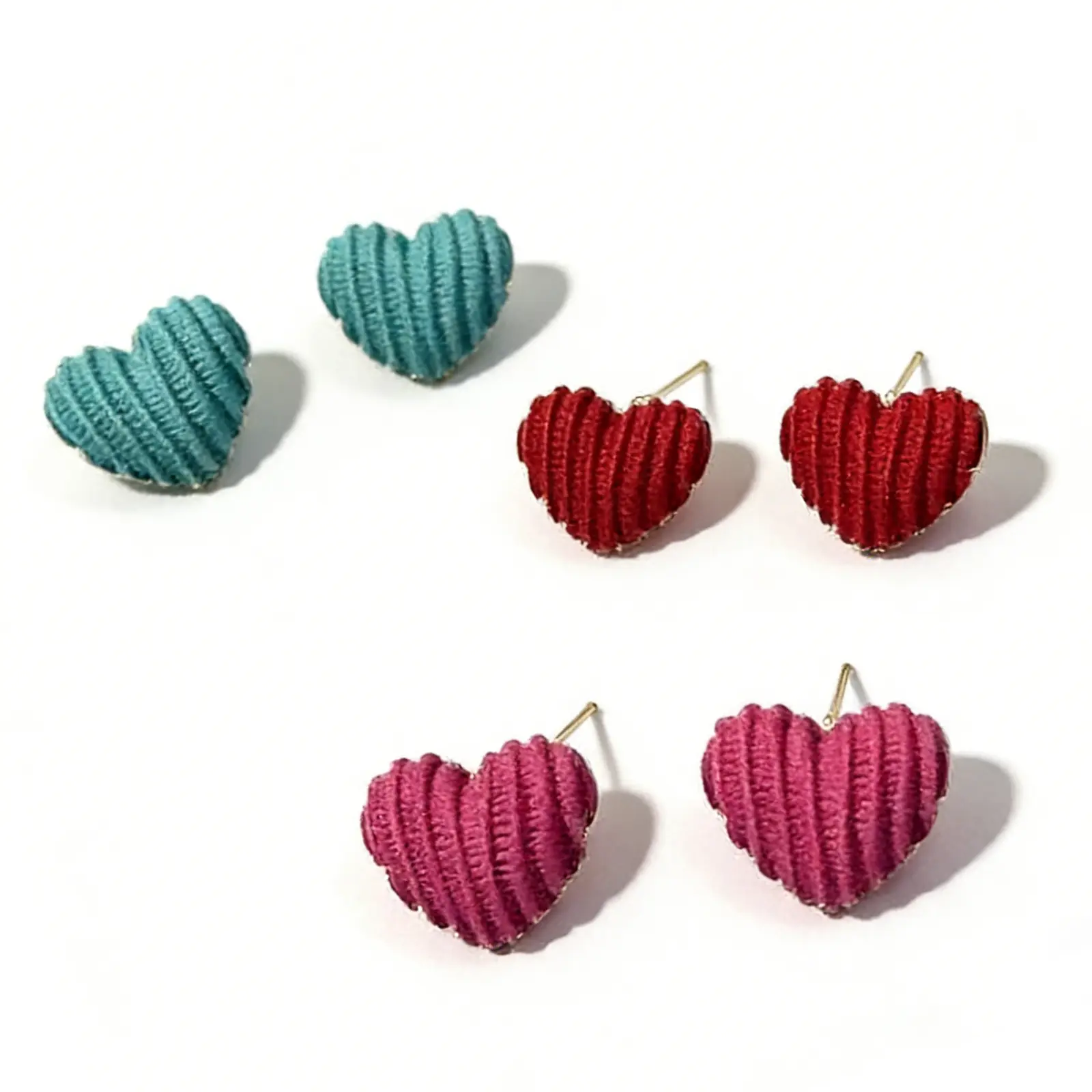 Color Heart Earrings - Rose