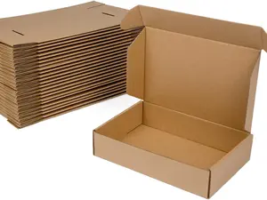 9x6x2 Inches Shipping Boxes Pack of 25, Brown Corrugated Cardboard Boxes for Small Bussiness, Packing and Mailing