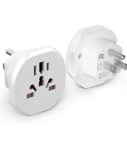 2 Pack Travel Plug Adapter, Type B Europe EU UK Japan Australia China Italy t