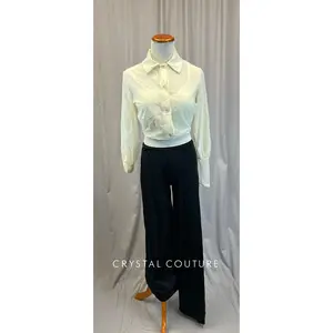 Black and Ivory Dress Shirt Unitard