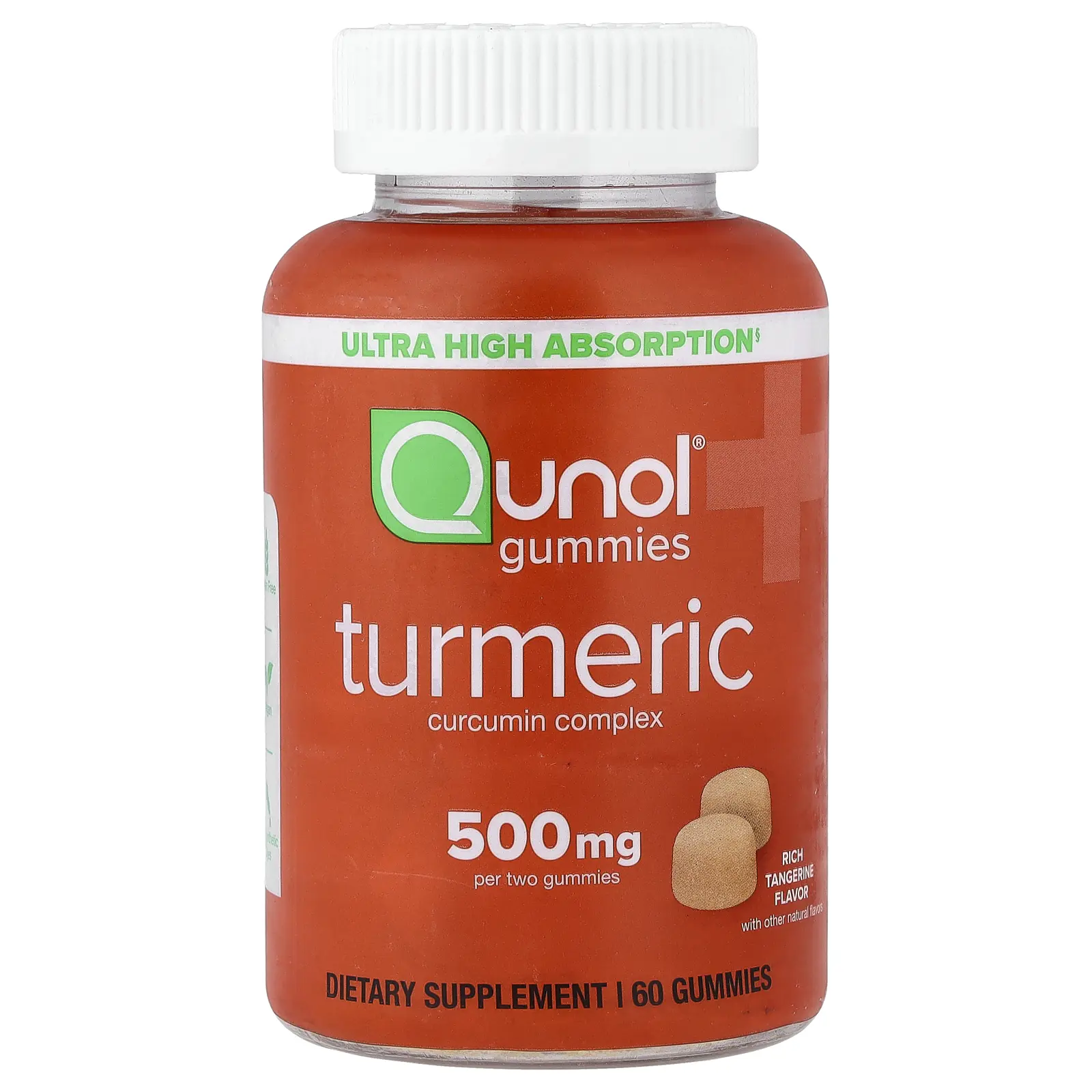 Qunol Turmeric Curcumin Complex, Rich Tangerine, 60 Gummies (250 mg per Gummy)