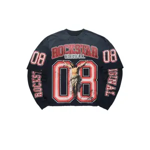 Tariqa Black/Red Double Layer Graphic T-Shirt