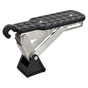 Nilight Car Door Step Universal Aluminum Latch Step for Car Roof Access Portable Folding Car Door Latch Hook Step Multi-Adjustable Both Feet Stand Pedal Max Load 500 Lbs for Truck SUV Vehicles, Black