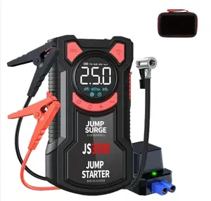 【PJ100】7-in-1 Portable Car Battery Jump Starter with Air Compressor, Portable Car Jumper Starter 12V Jump Box Car Battery Jump Starter with Jumper Cables, Lights