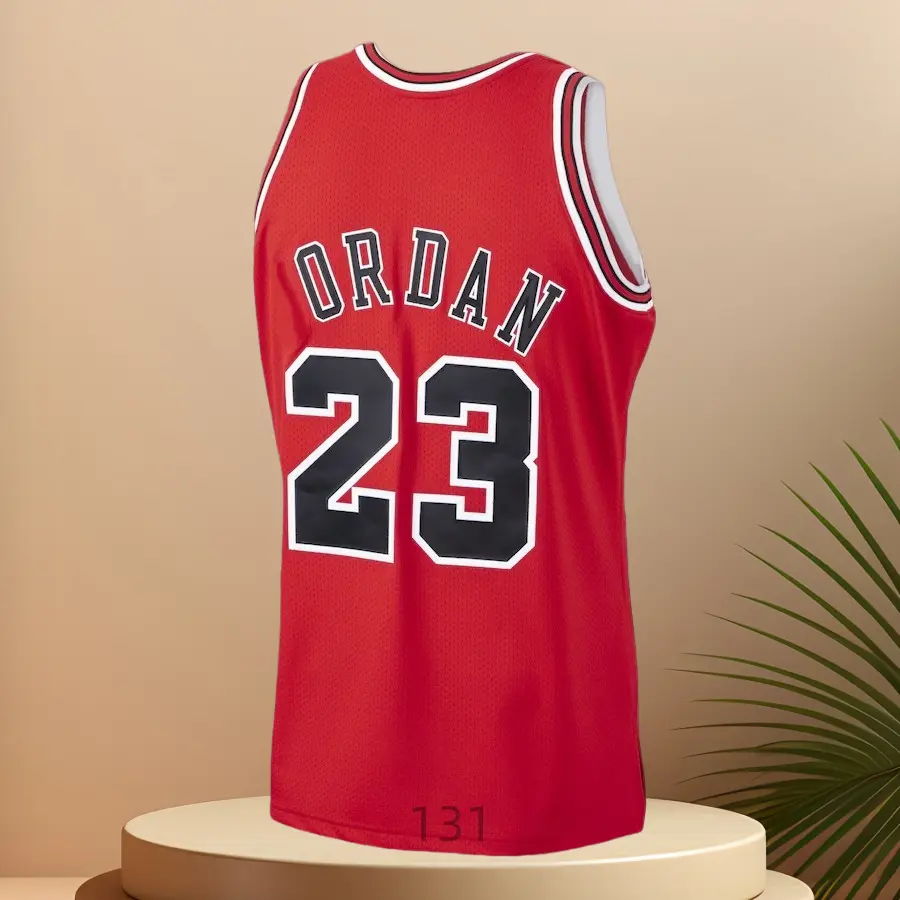stitched Men's Classic-Design Sleeveless Basketball Jerseys Retro Red shirt 1997-98