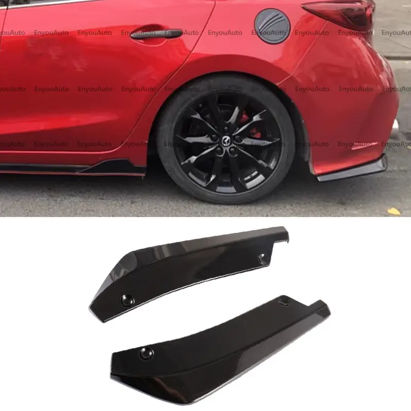 Rear Bumper Lip Spoiler Splitter Diffuser, Glossy Black, Automotive Decoration Car Accessories for Mazda 2, 3, 6 (Universal Fit), Vehicle Decor, Accessories For Car
