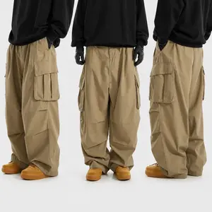 Unisex street-style casual loose cargo pants with wide legs, oversized pockets, multiple pockets, and an elastic waistband. A relaxed fit long pant that’s perfect for trendy outfits—very comfortable and suitable for various occasions.
