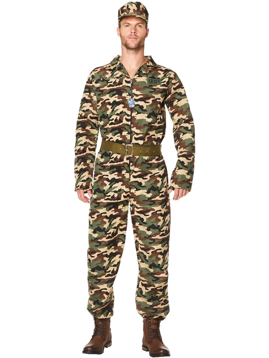 Military Man Camo Uniform Men's Costume