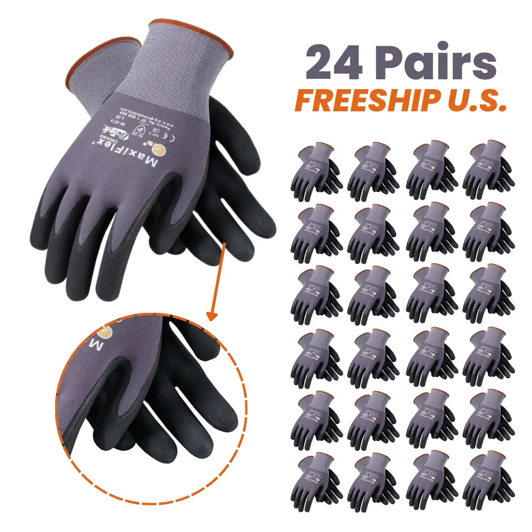 MaxiFlex Seamless Knit Work Gloves for Men and Women – Guantes Para Trabajo MaxiFlex – Micro-Foam Nitrile Coated – Breathable, Durable, Anti-Slip Construction, Gardening