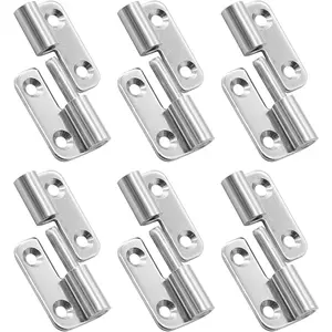6 Stainless Steel Right Lift-Off Hinges, 1.5 Inch Detachable Slip Joint Small Flag Hinges with Screws