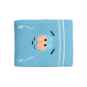 Men's Animated Comedy Wallet - Blue Towel-Style Character Design, Premium Plush Microfiber, Cozy & Comfortable, Perfect for Humor & Animation Fans