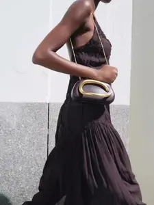 Women's Fashion Colorblock PU Leather Crossbody Bag, Metal Decorated Shoulder Bag for Party, Trendy All-match Commuter Bag for Daily Used, Casual Crossbody Bag