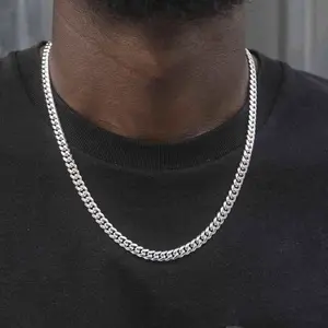 GLD Signature 6mm Cuban Link Necklace in White Gold | Chunky Chain 16-28" Lengths Lifetime Guarantee