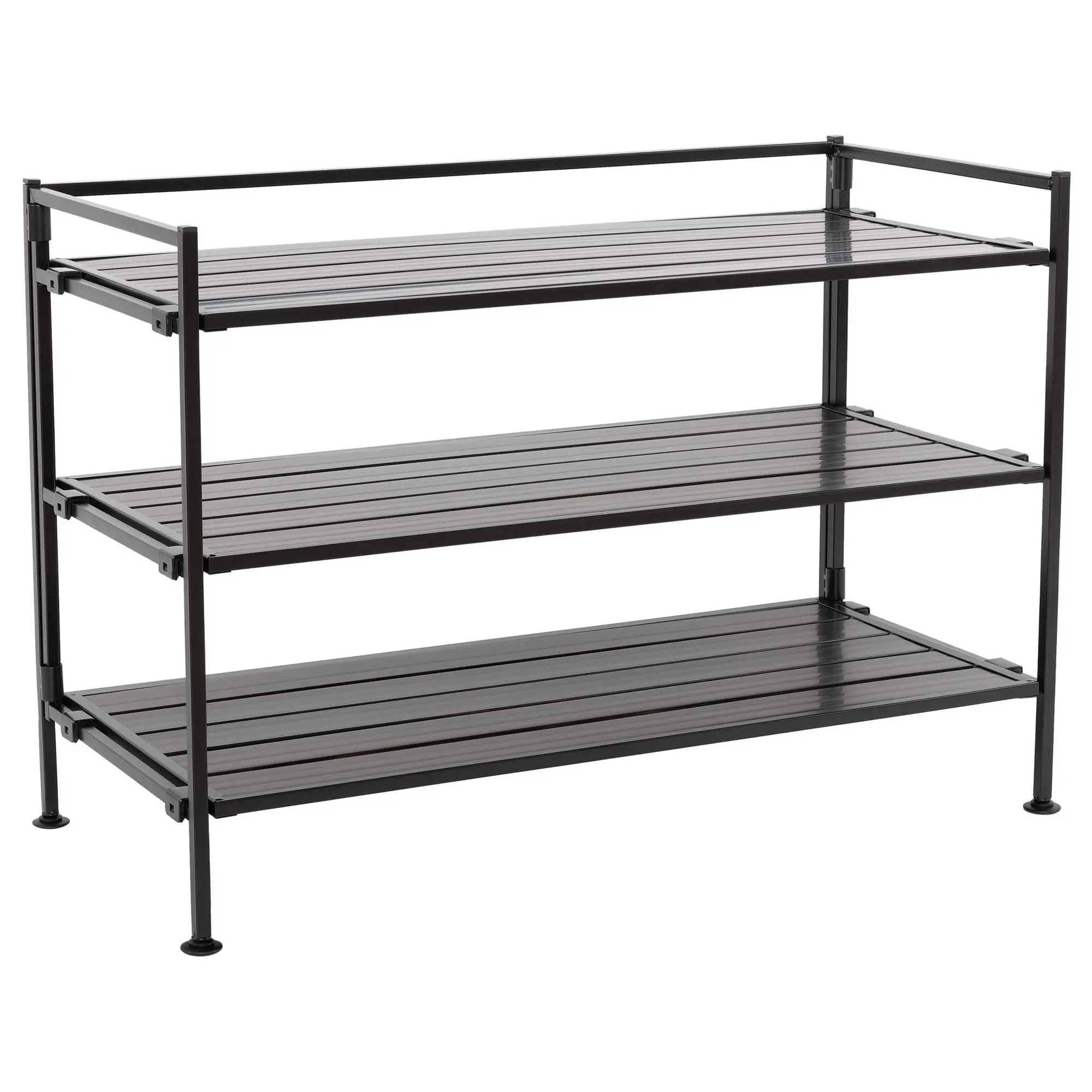 Seville Classics 3-Tier HOME Resin Slatted Stackable Shoe Rack Seville Classics 3-Tier HOME Resin Slatted Stackable Shoe Rack