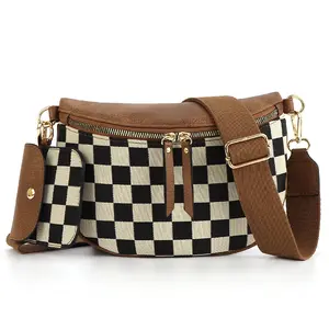 Bum Bags for Women Crossbody Fanny Packs PU Leather Cross Body Bum Purse Belt Bag Bumbags for Work Shopping Daily