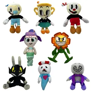 25cm Cuphead Mugman Plush Doll The Devil Legendary Chalice Soft Stuffed Toy Adventure Game Figure Kids Birthday Christmas Gifts