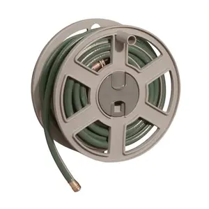 100 Ft. Wall Mount Garden/Yard Hose Reel Side Winder, Taupe