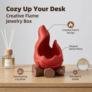 Campfire Statue Tray Decorative Item, Ideal for Keys, Wallets, Jewelry, and Other Accessories, Perfect Home Decoration Accessory