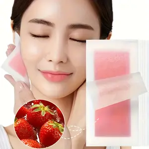 20pcs Strawberry Depilatory Wax Strips for Hair Removal, Long-Lasting Smoothness, Pain-Free, Suitable for Lips Face Body Armpits