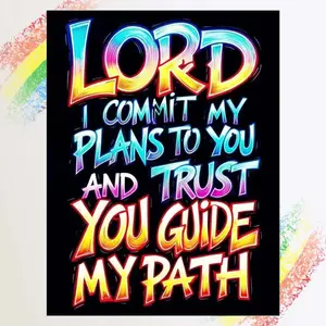 1pcs 5D DIY diamond painting kit, 5D diamond art set, DIY decoration, text, rainbow, Neon, faith diamond painting kit full round drills DIY, mosaic, diamond art, DIY art home decor, suitable for Halloween and Christmas, Crafts