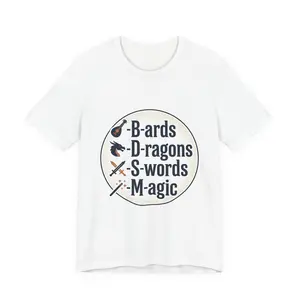 DnD Bards Dragons Swords Magic Funny Fantasy Gamer Shirt | Unisex Tee XS-4XL