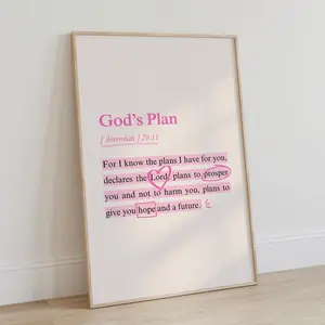 Jeremiah Wall Art Pink Bible Verse Wall Art Aesthetic Wall Art Scripture Wall Art Jesus Pink Room Decor.