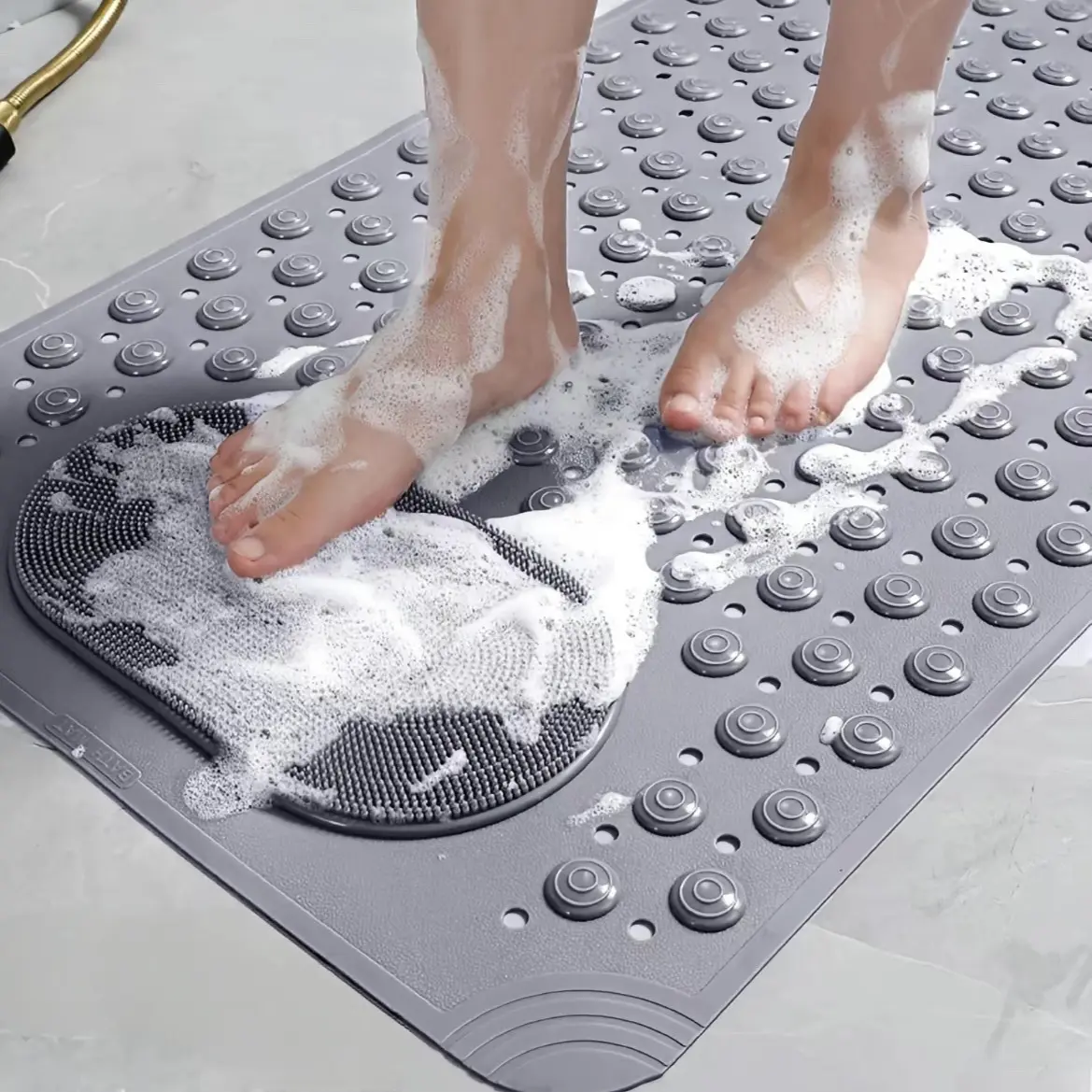Multi-color and multi-size non-slip shower mats for shower floors，Strong suction cup bathtub mats， Foot massage bathroom mats and quick-drying bathroom mats, suitable for bathrooms in households and hotels.