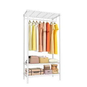 Sturdy Clothes Rack, 3-Tier Metal Clothes Rack, Freestanding Wardrobe Organizer for Hanging Clothes for the Bedroom in the Apartment