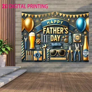 Father’s Day & Dad Birthday Backdrop – Landscape Theme Tapestry, Wall Hanging, Photography Background, Polyester HD Print, Home, Studio, Party, Event Decor