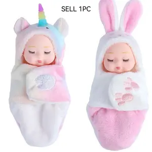 1pcs 11cm(4.33-inch mini) mini Sleep BabyAnimal Themed Cute Sleeping Baby DollsPlush Toys Perfect Kids Gift Party Favors forChildren Soft and Cozy