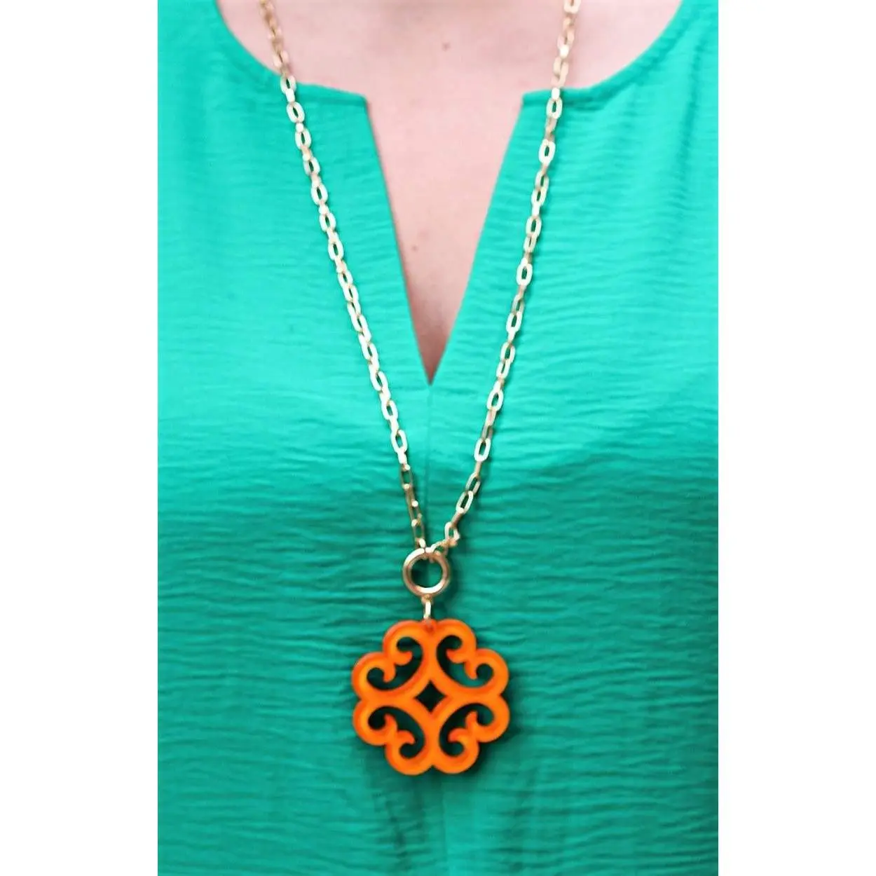 Take A Guess Necklace - Orange