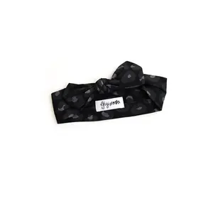 Ash Black Leopard TOPKNOT HEADBAND