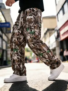 American Vintage Casual Flap Pocket Multi-Pocket Skill Workwear Loose Couple Casual Pants Spring Autumn Long Camouflage Street Wide Leg Pants