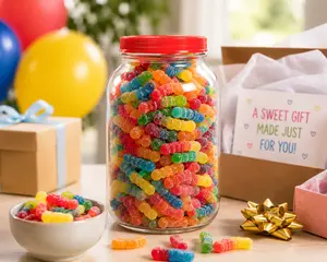 Custom Gummy Candy Jar 28 oz – Build Your Own Candy Mix Gift Box with Pick Your Gummies