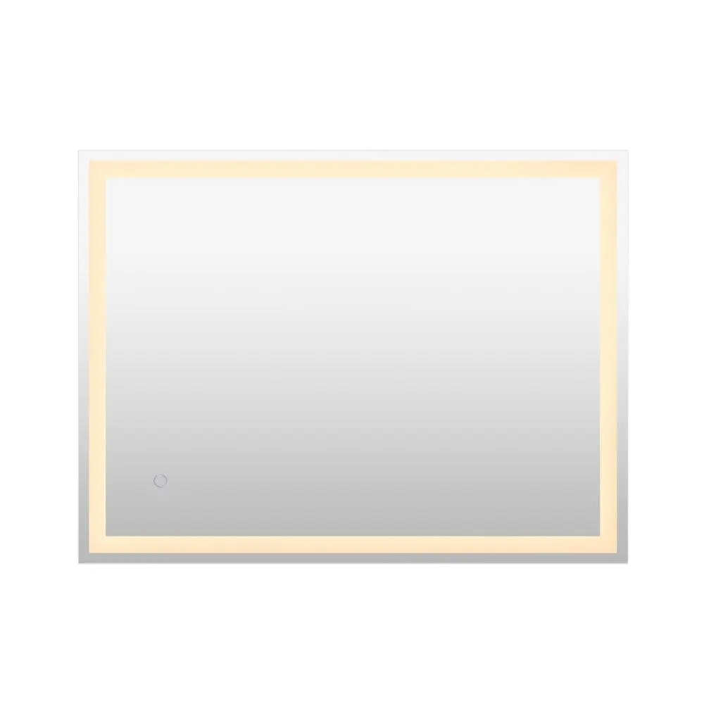 JONATHAN Y Pax Rectangular Frameless Bathroom Mirror, Modern Mirror with LED Lights, Antifog, Front/Back-Lit, Smart Touch Control for Bathroom Vanity Walls