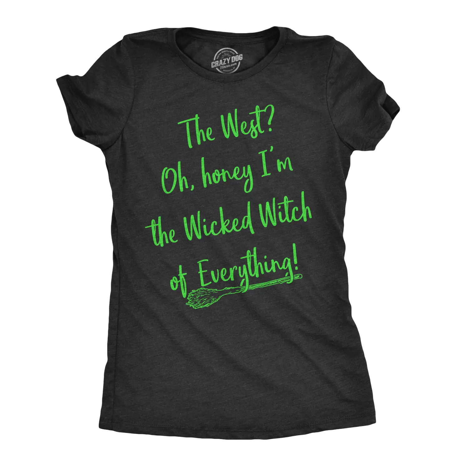 Womens Im The Wicked Witch Of Everything T Shirt Funny Halloween Tee for Ladies Funny Womens T Shirts Cute Vintage Fashion Casual Ladies T-Shirt Gift Halloween Tops for Women Funny Movie Top Women's Novelty Black