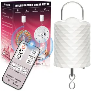 Disco Ball Motor with Remote Timing 3 Speed Battery 2 Way Rotation Mirror Mobile Ornament
