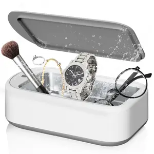Ultrasoni Jewelry Cleaner, 40W 640ML Portable Household Professional Ultrasonic Eyeglasses Cleaning Machine with TimerRing Glasses Watches Denture Clean