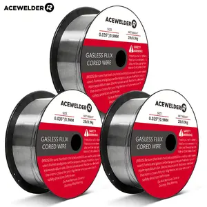 Acewelder Gasless Flux Core MIG Wire E71T-GS Mild Carbon Steel 0.30" /0.35"(0.8/0.9 mm) 2LB x 3 Pack Solid Carbon Steel Welding Wire