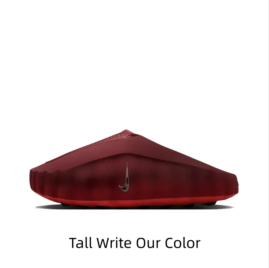 Burgundy Sleek Slip-On Slide for Sports Collectibles Enthusiasts - Perforated Breathable Upper, Thick Textured Traction Outsole, Ideal for Lounging, Casual Outdoor Walks