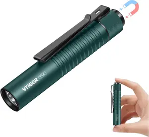 VTIR T1A Mini Pocket EDC High-Power Standard Torch, 1300 Lumen Compact AA Rechargeable LED Flashlight with Clip, Tail Switch, Magnet for Camping, Outdoor Emergencies, High-Power Standard Torches