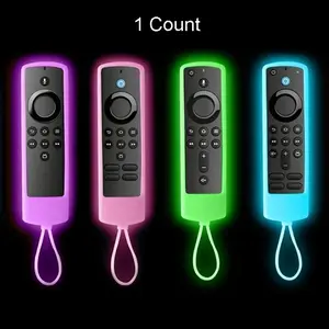 Glow in The Dark Silicone Remote Control Case with Lanyard, 1 Count Dustproof Design Remote Control Cover, Remote Control Protector for Fire TV Stick 4K Lite Cube, Visibility