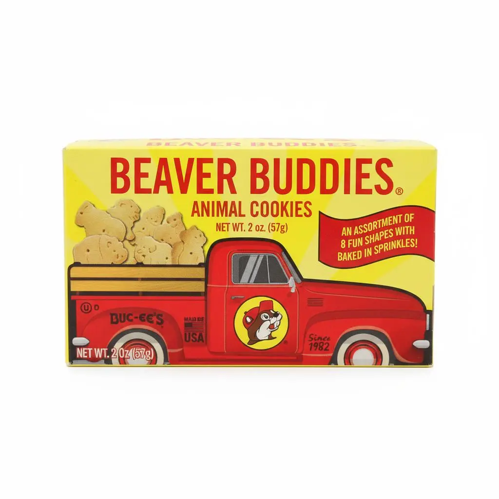 Buc-ee's Beaver Buddies Animal Cookies - Light Crispy Crunch with Subtle Vanilla Sweetness & Colorful Sprinkles for Kids & Kids at Heart Snack