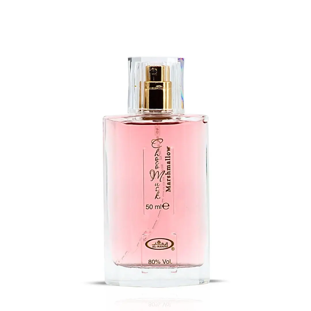 Al Rehab 2 pack Choco Musk Marshmallow Eau de Parfum Spray 50ml | Sweet Gourmand Perfume for Women | Long-Lasting Arabian Vanilla, Strawberry, Cocoa & Marshmallow Scent | Addictive Dessert Fragrance EDP