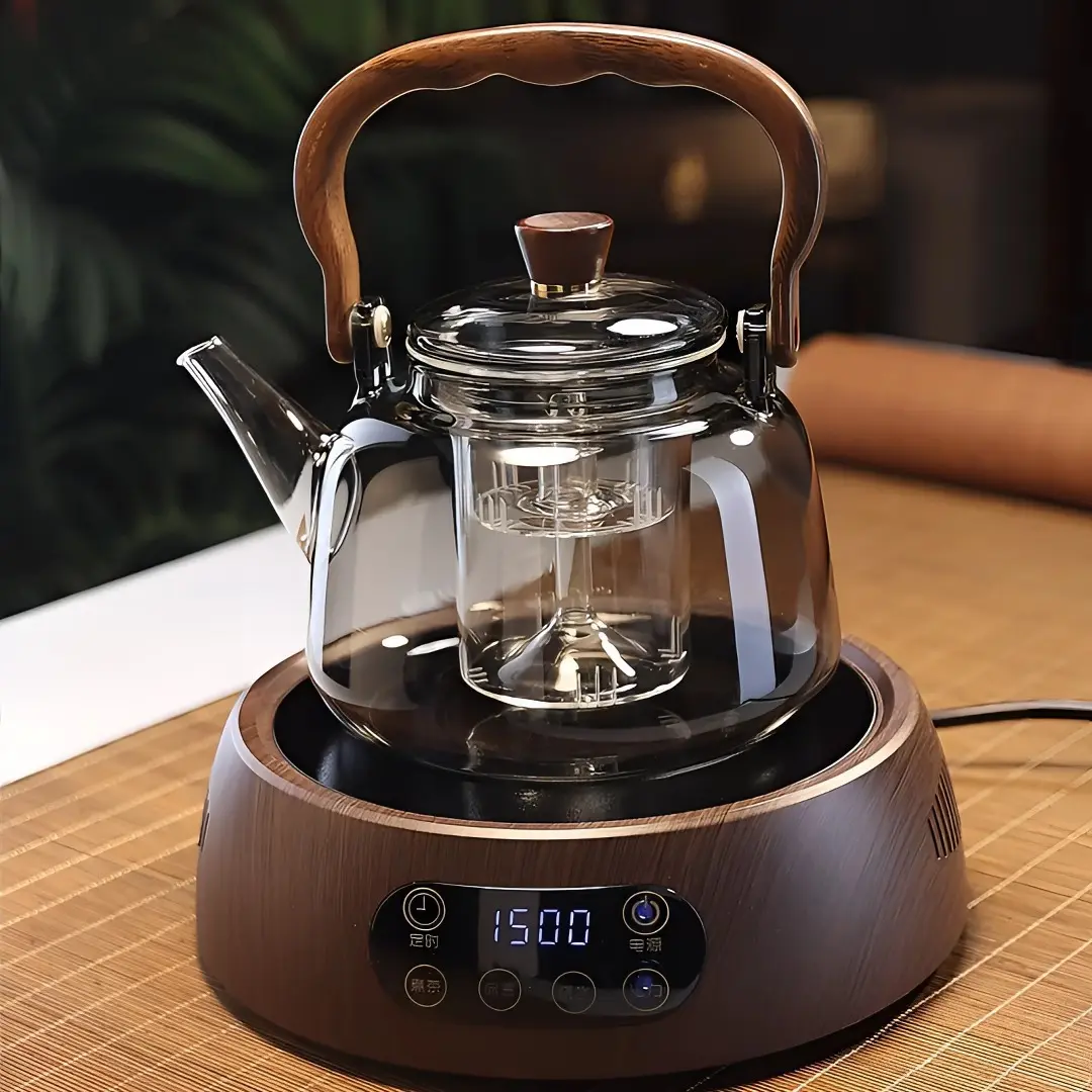 Electric Ceramic Tea Stove & Teapot Set All-in-One Brewing & Steaming Tea Maker for Home Use Appliance Glass Kettle
